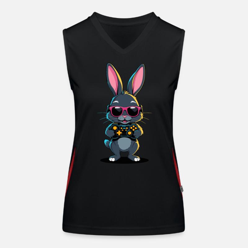 Easter Bunny Gamer Iconic Easter Gaming Women's Functional Contrast Tank Top