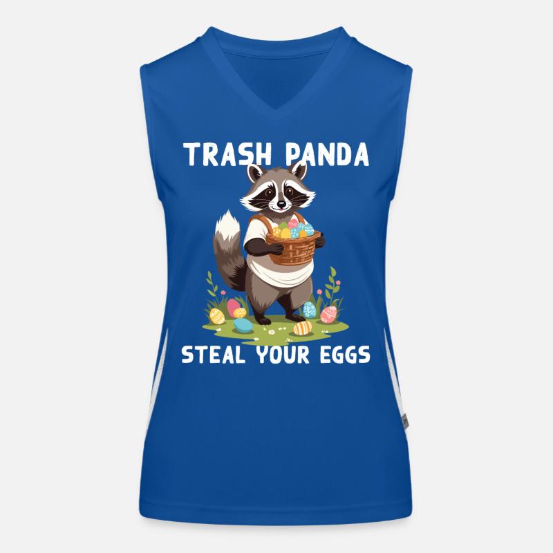 Funny Raccoon Saying Cute Easter Design Women's Functional Contrast Tank Top
