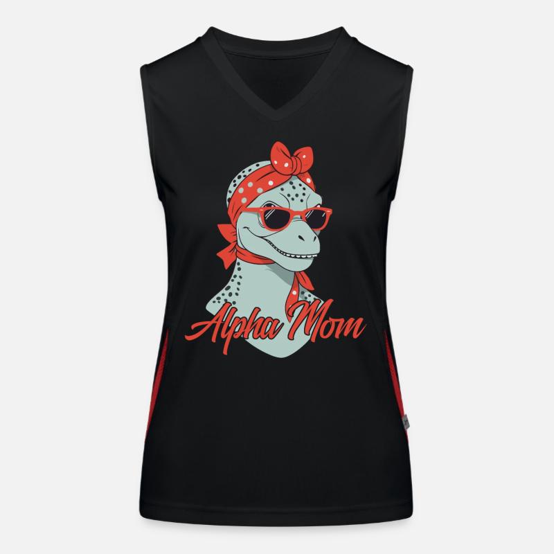 Alpha Mom Lustige Dinosaurier Mutter Cool Saurier Funktionelles Kontrast-Tank Top für Frauen
