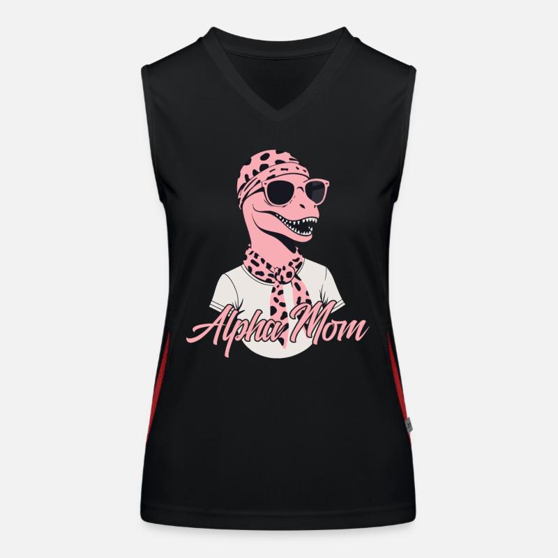 Alpha Mom Lustige Dinosaurier Mutter Coole Dinos Funktionelles Kontrast-Tank Top für Frauen