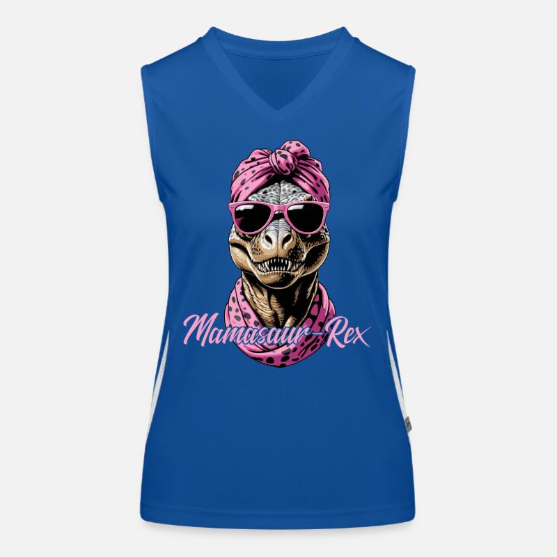 Mamasaur Rex Funny Cool Dinosaur Mom Women's Functional Contrast Tank Top