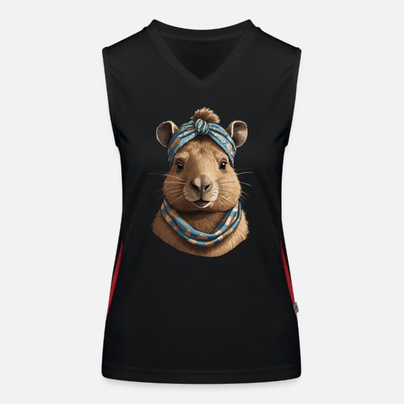 Lustige Capymama Wasserschwein Mutter Funktionelles Kontrast-Tank Top für Frauen