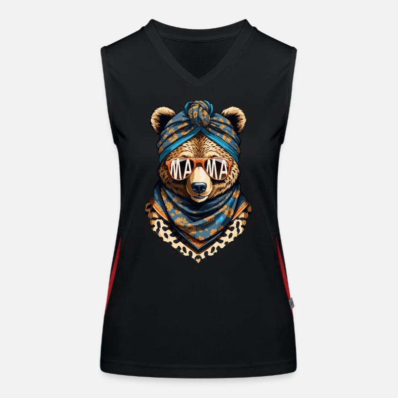 Lustiger Mama Bär Mutter Bärin Muttertag Funktionelles Kontrast-Tank Top für Frauen