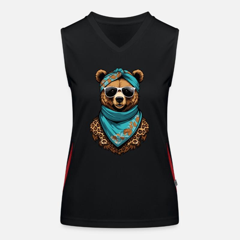 Lustiger Mama Bär Mutter Bärin Muttertag Funktionelles Kontrast-Tank Top für Frauen