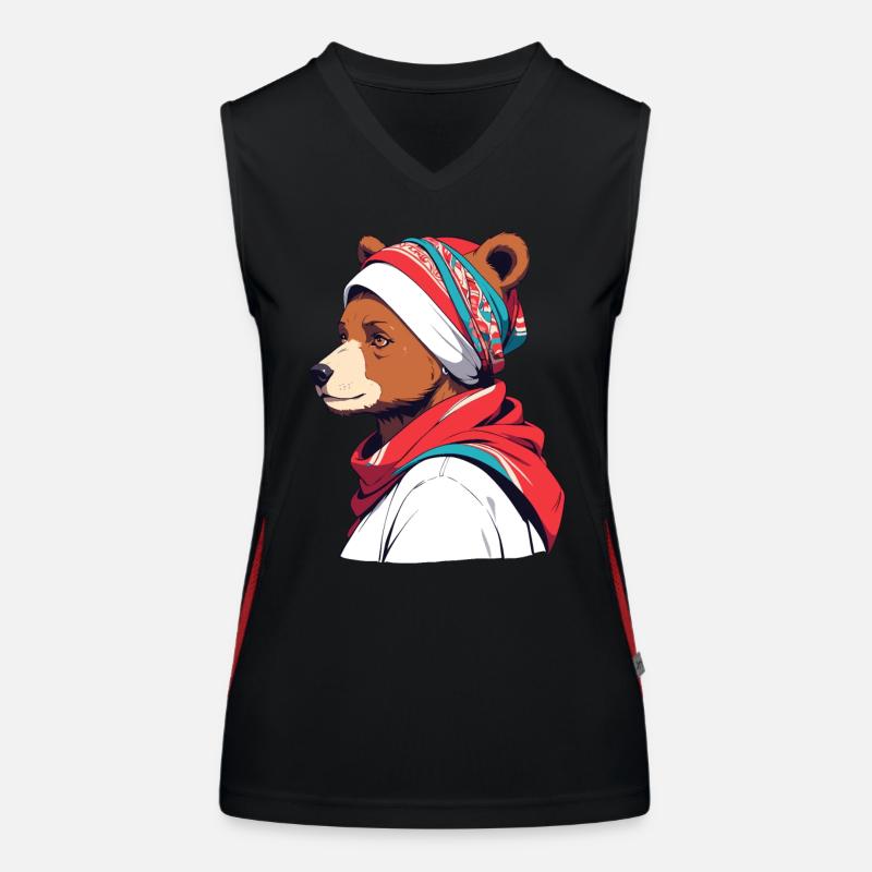 Lustiger Mama Bär Mutter Bärin Bärenliebhaber Funktionelles Kontrast-Tank Top für Frauen