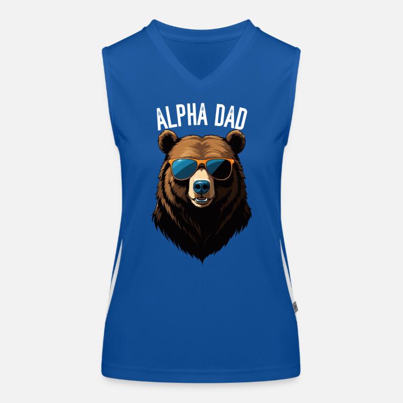 Alpha Dad Funny Bear Father Perfect Style Women's Functional Contrast Tank Top