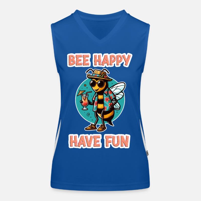 Bee Happy - Have Fun 5 Funktionelles Kontrast-Tank Top für Frauen