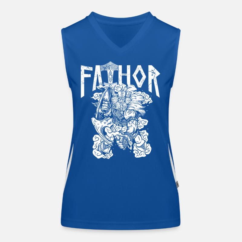 Wikinger Papa Vathor Mächtiger Krieger Vater Funktionelles Kontrast-Tank Top für Frauen