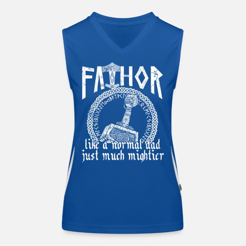 Wikinger Papa Vathor Mächtiges Spruch Design Funktionelles Kontrast-Tank Top für Frauen