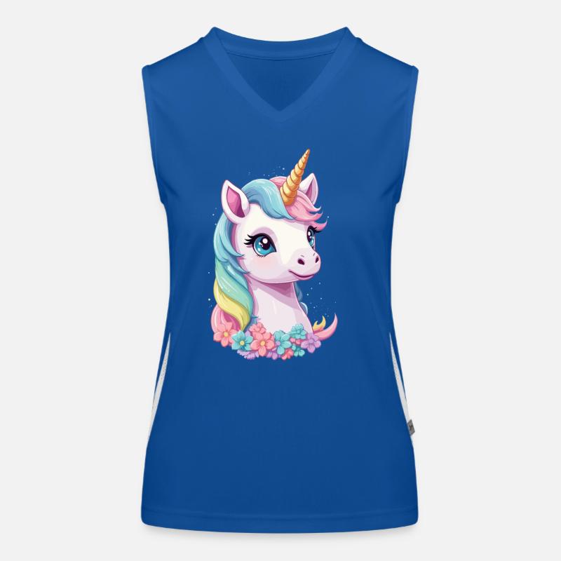 Pastel Colors Funny Unicorns Unique Women's Functional Contrast Tank Top