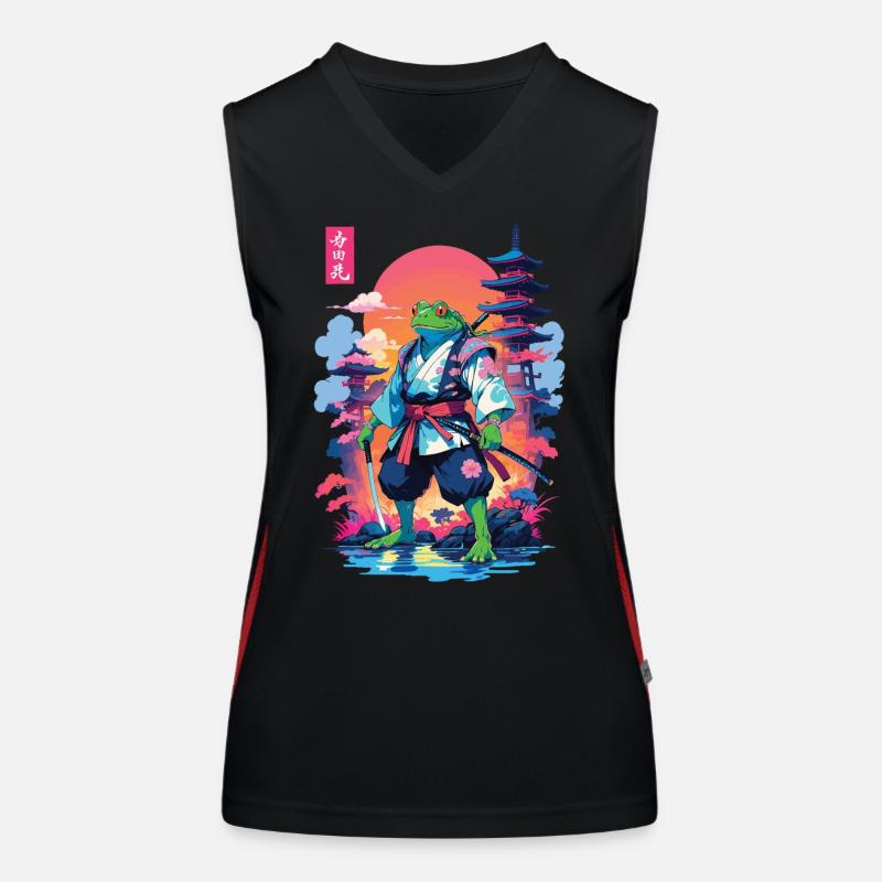 Grenouille samouraï et style esthétique Vaporwave Débardeur respirant contrasté Femme