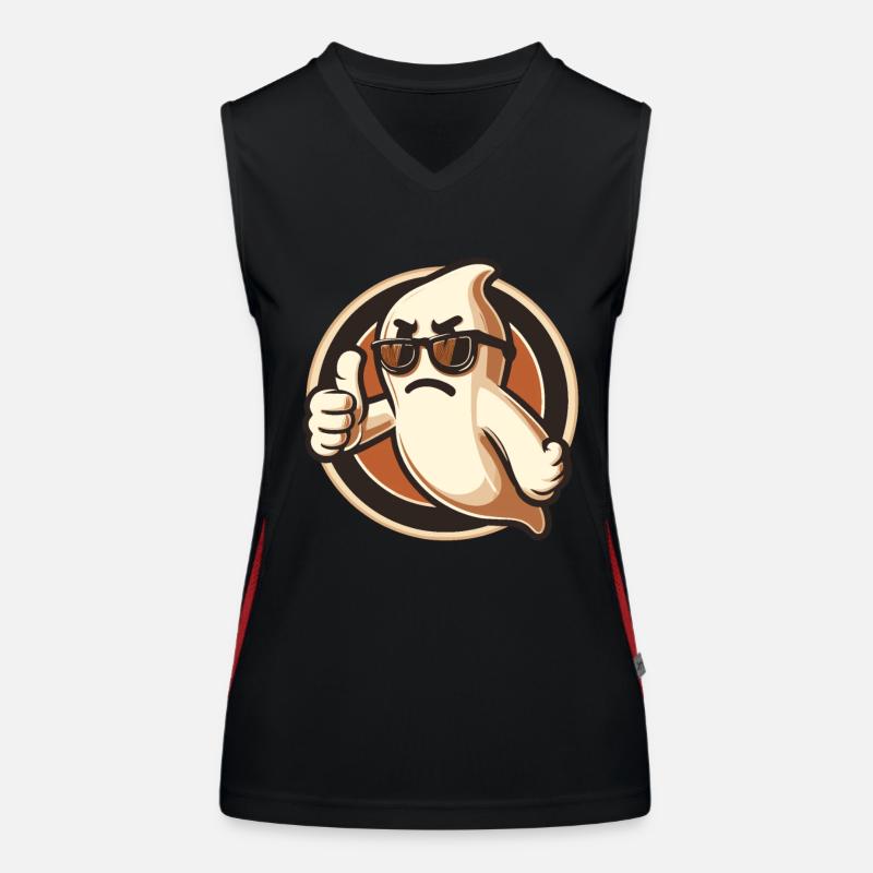 Cool Ghost Gives Proper Respect Halloween Party Women's Functional Contrast Tank Top