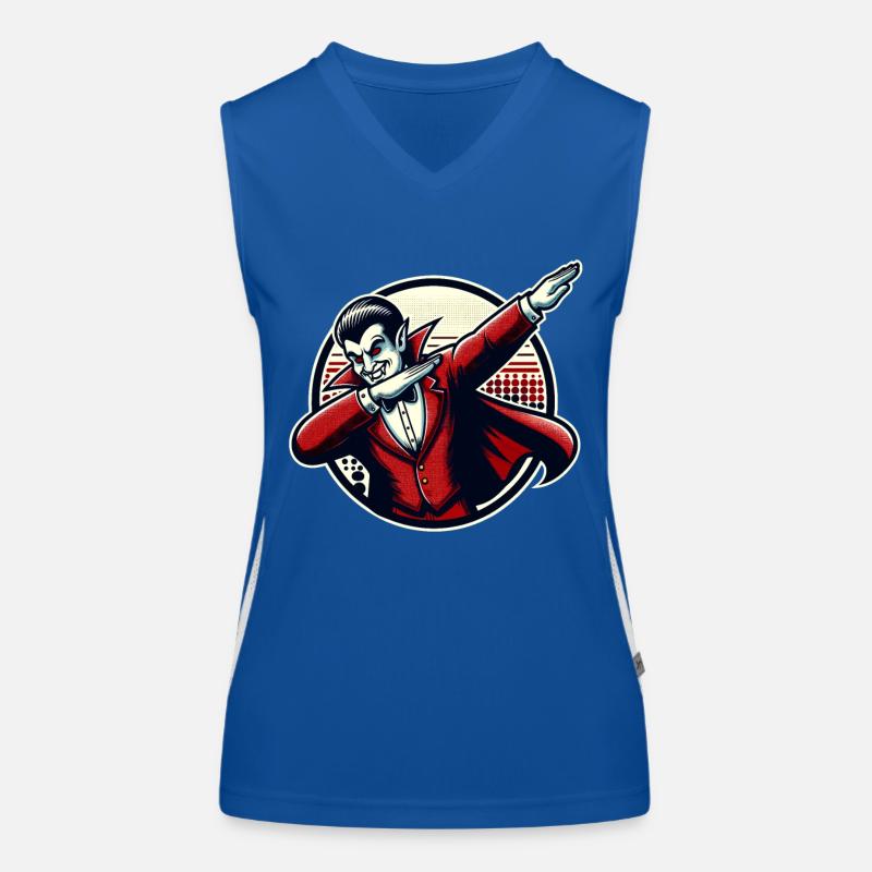 Dabbing Vampire Drôle Dabbing Design Halloween Débardeur respirant contrasté Femme