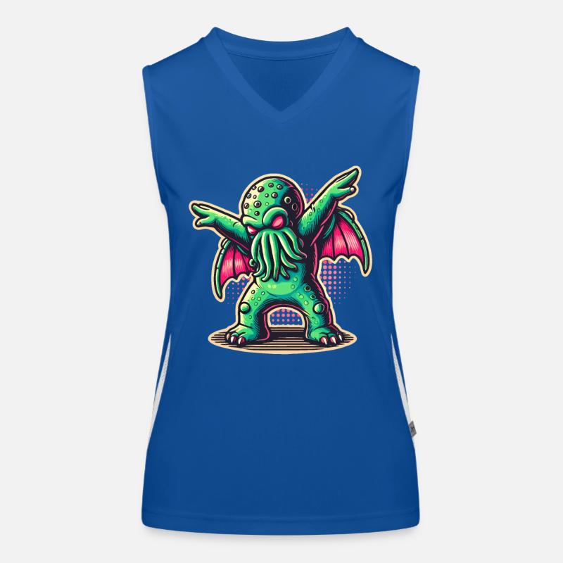 Funny Dancing Cthulhu Women's Functional Contrast Tank Top