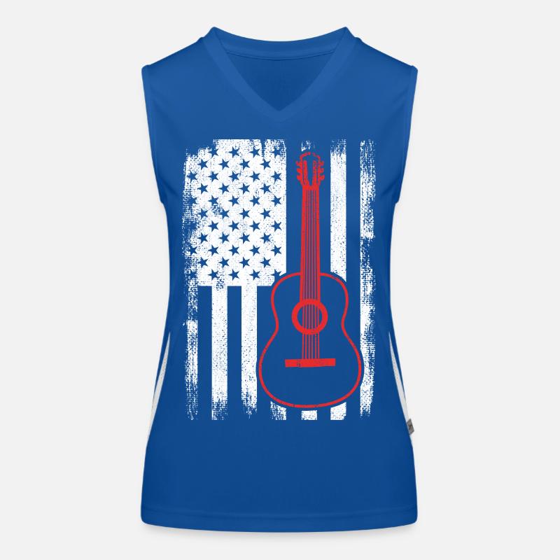 4. Juli Gitarre USA Funktionelles Kontrast-Tank Top für Frauen