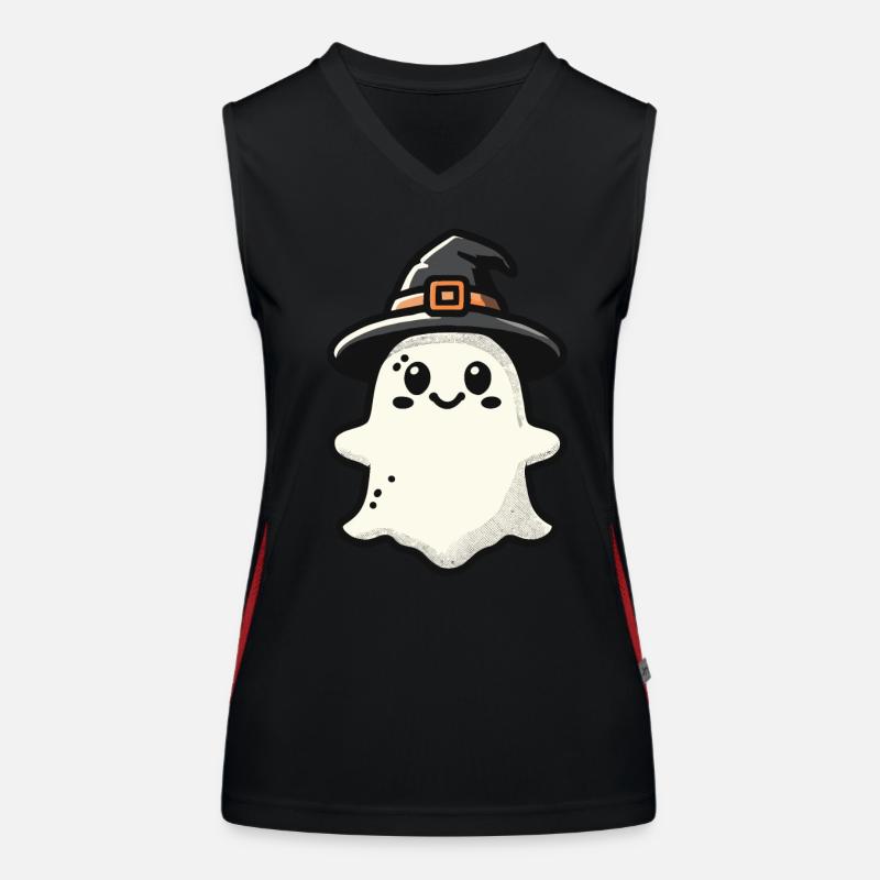 Funny Witch Ghost Spooky Party Women's Functional Contrast Tank Top