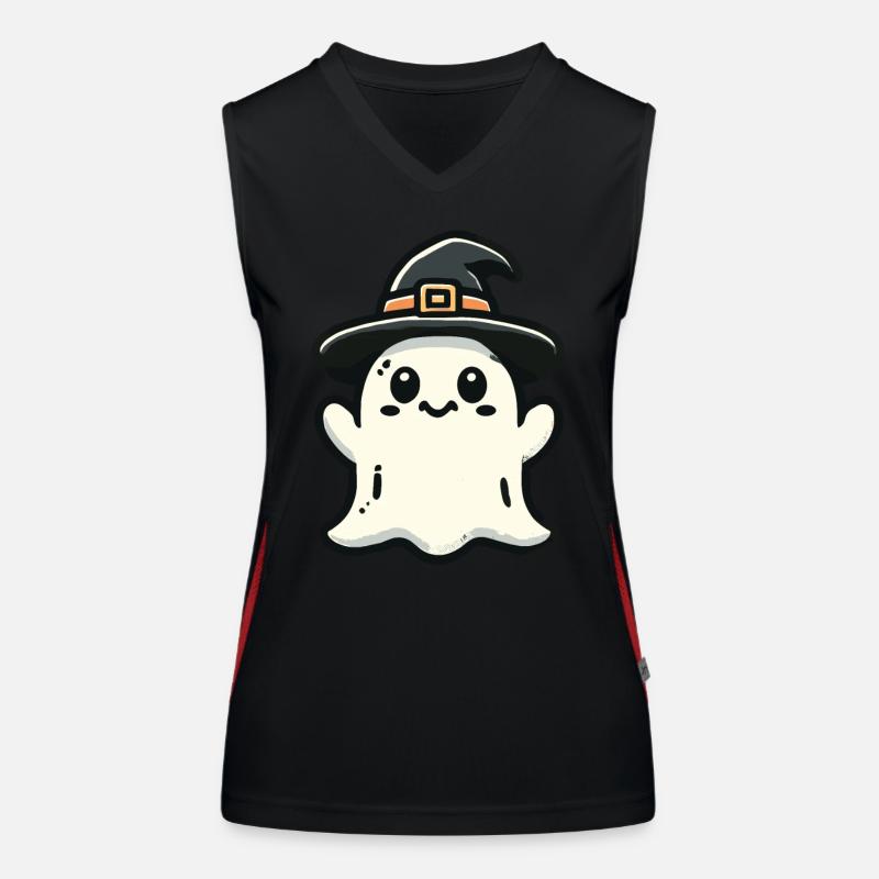 Funny Witch Ghost Spooky Party Women's Functional Contrast Tank Top