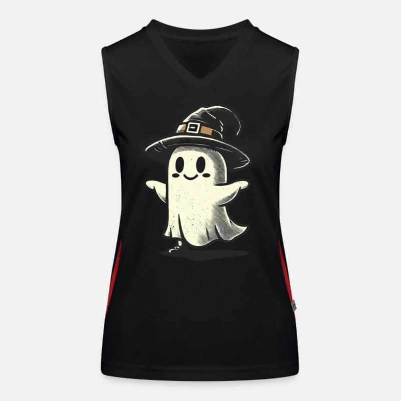 Funny Witch Ghost Spooky Party Women's Functional Contrast Tank Top