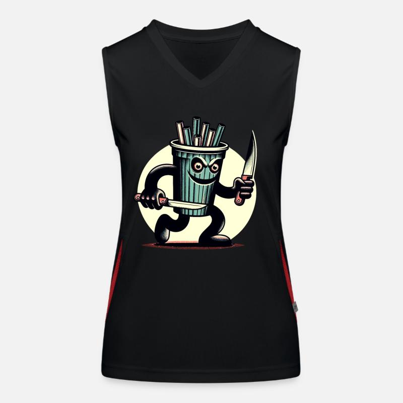 Unheimlicher Psycho Trinkbecher Getränke Funktionelles Kontrast-Tank Top für Frauen