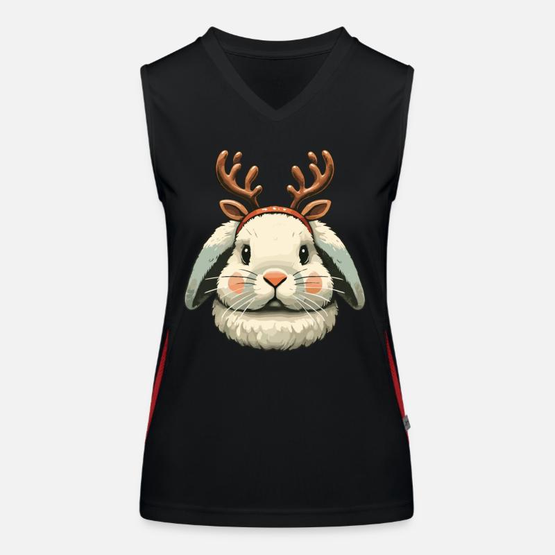 Conception de lapin de renne mignon de Noël Débardeur respirant contrasté Femme