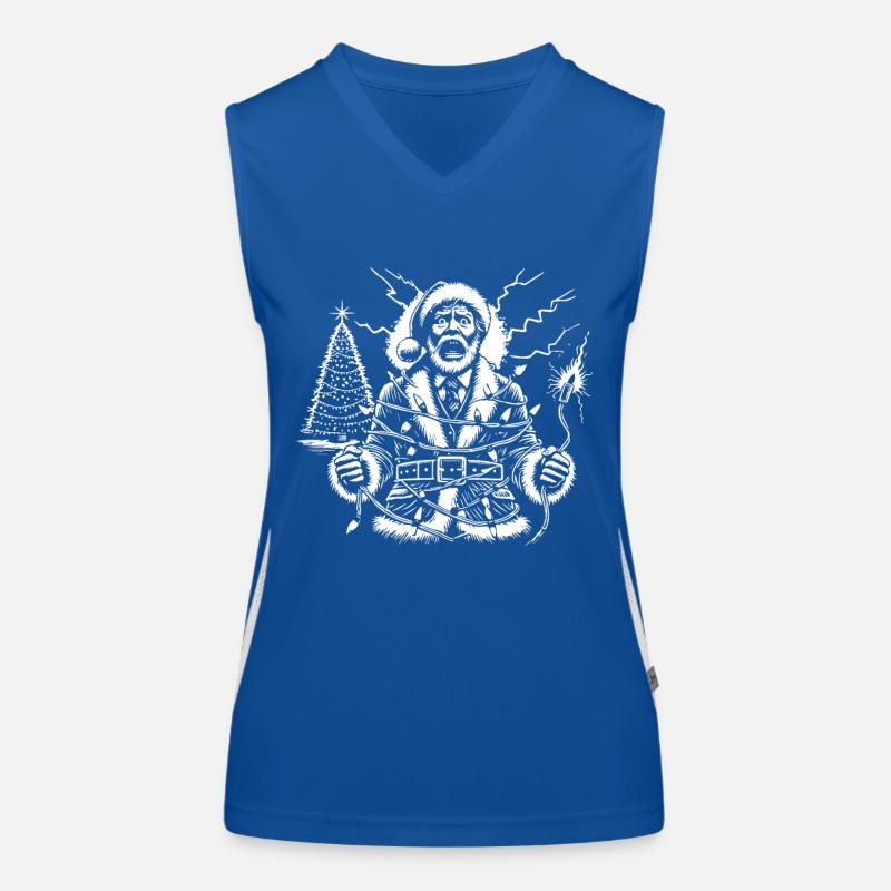 Lustiger Weihnachtsmann Sarkasmus Chaos Funktionelles Kontrast-Tank Top für Frauen