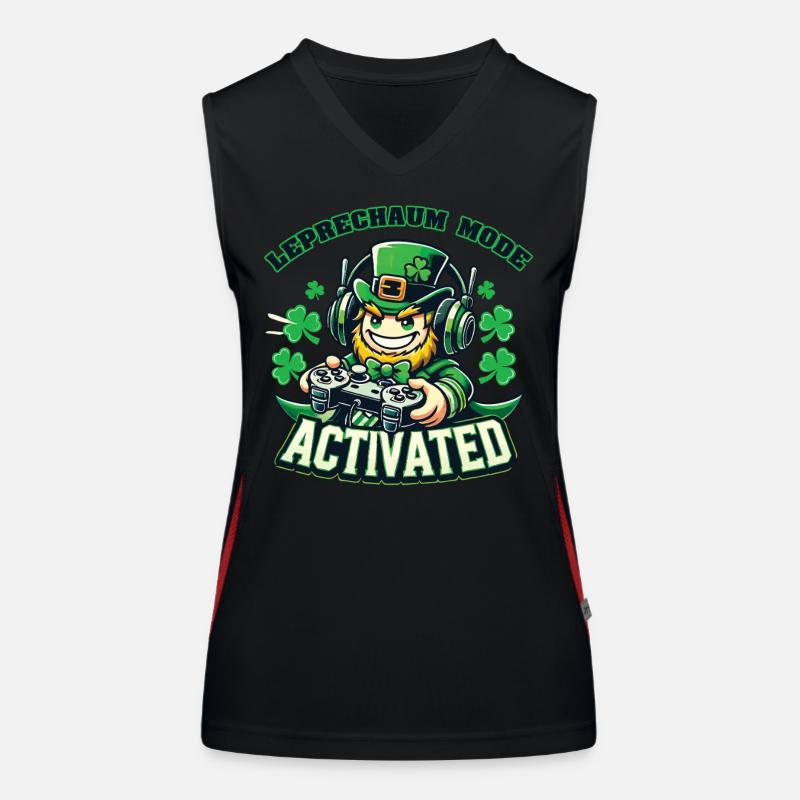 Gamer Leprechaun Mode Enabled St. Patrick's Day Women's Functional Contrast Tank Top