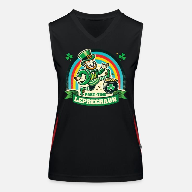 Leprechaun à temps partiel Saint-Patrick Arc-en-ciel Débardeur respirant contrasté Femme