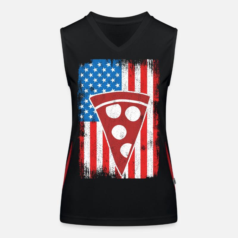 4. Juli US Pizza Funktionelles Kontrast-Tank Top für Frauen