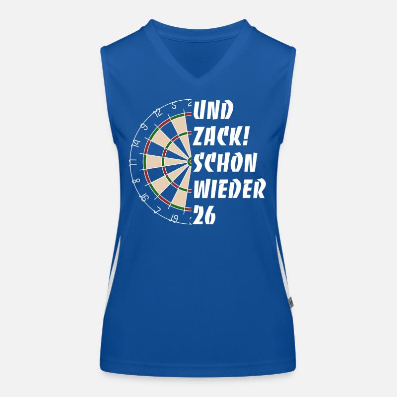 Und Zack! Schon wieder 26 - Dart Spruch Funktionelles Kontrast-Tank Top für Frauen
