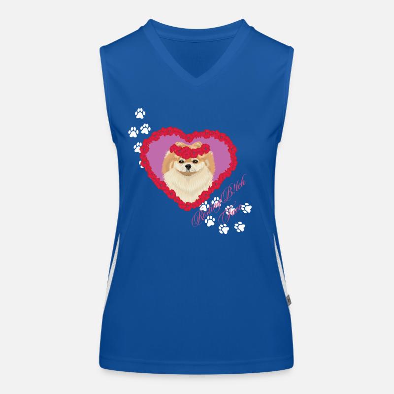 Ruhende Tch-Gesicht-Pomeranian Funktionelles Kontrast-Tank Top für Frauen