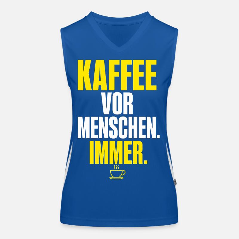 Kaffee vor Menschen Immer Funktionelles Kontrast-Tank Top für Frauen