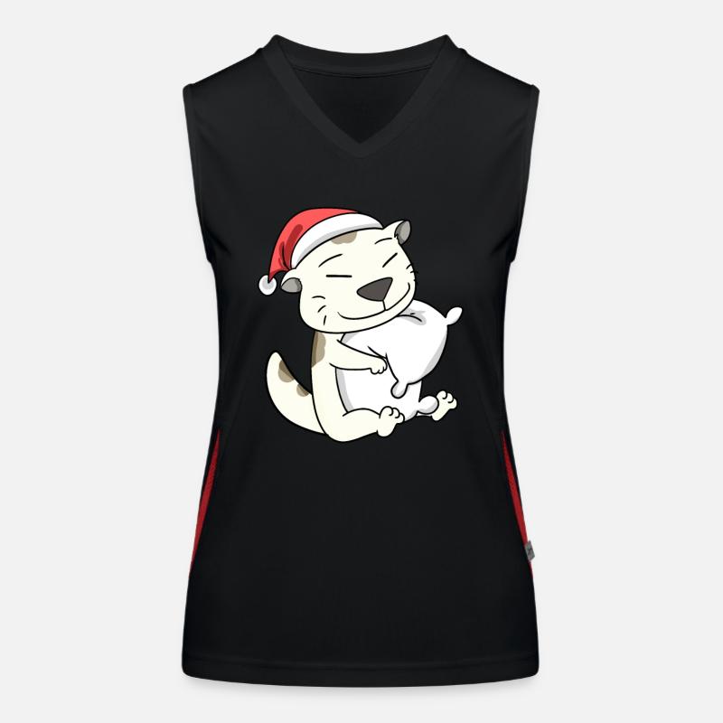 Chat Mignon Devon Rex Fatigué Noël Débardeur respirant contrasté Femme