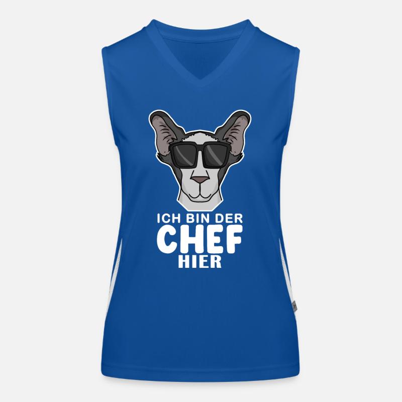 Chef Spruch Anführer Hund Funktionelles Kontrast-Tank Top für Frauen