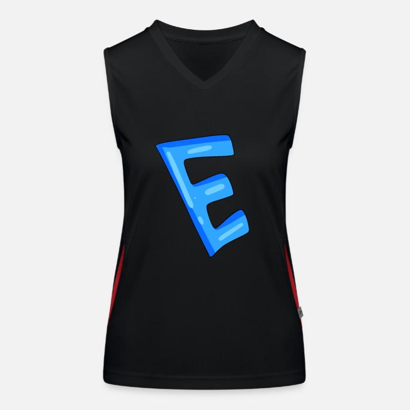 Letter E Initial point Women's Functional Contrast Tank Top