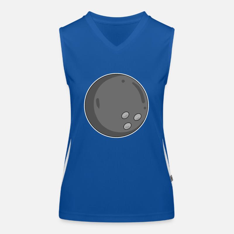 Bowlingkugel Kugel Schwarz Funktionelles Kontrast-Tank Top für Frauen
