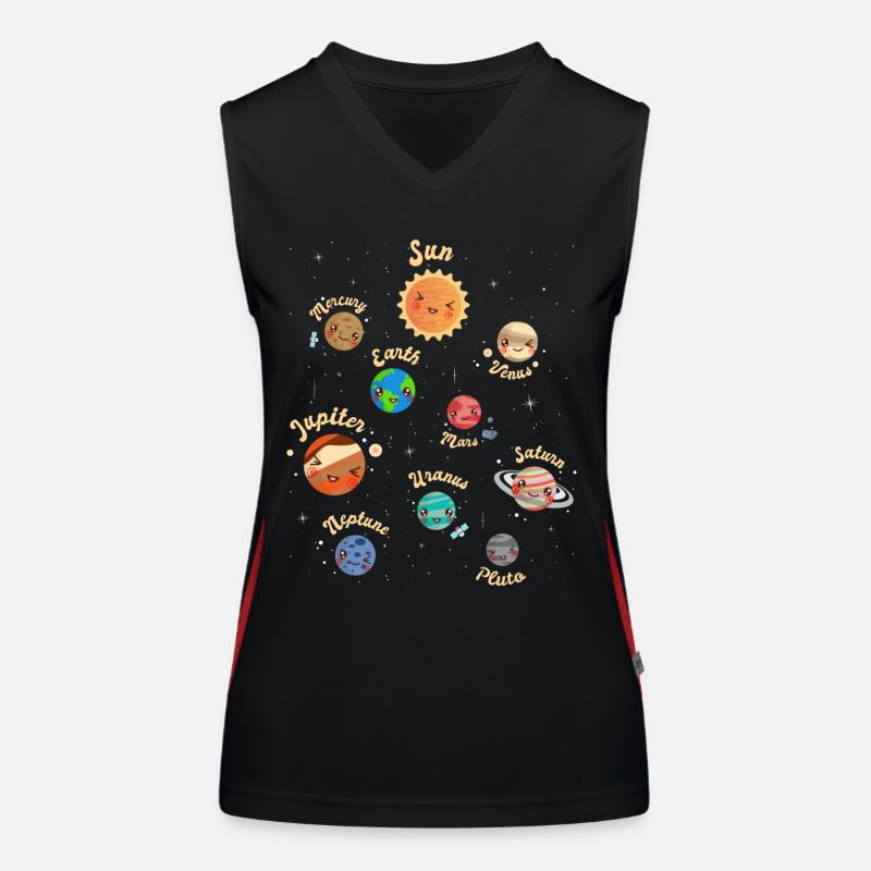Solar System Planets Kids Knowledge Outer Space Women's Functional Contrast Tank Top