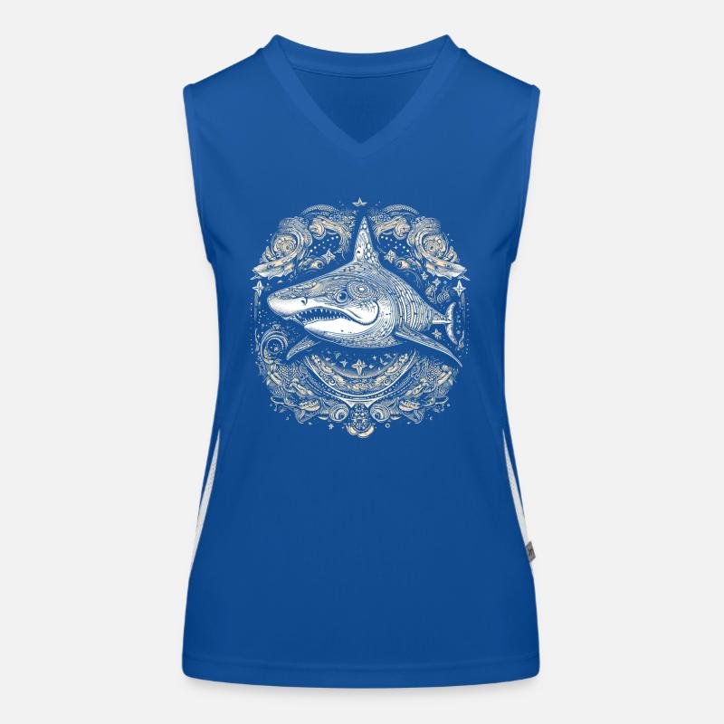 Requin trippant cool avec des motifs boho / ethniques Débardeur respirant contrasté Femme