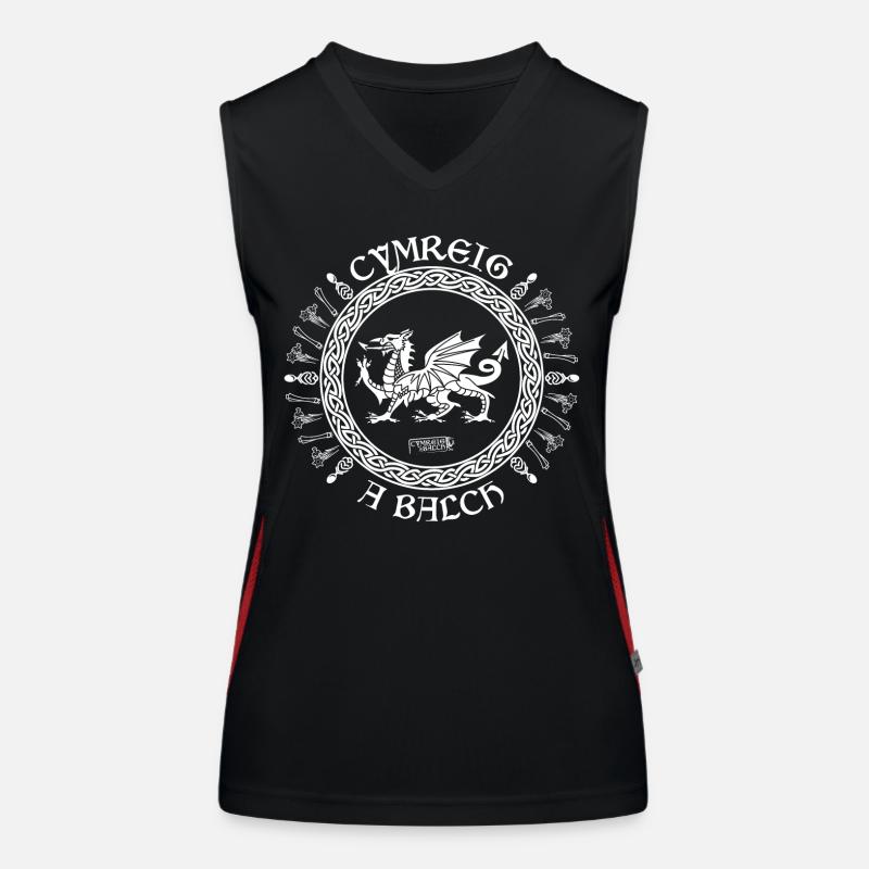 CYMREIG A BALCH Celtic Ring (Walisisch und stolz) Funktionelles Kontrast-Tank Top für Frauen