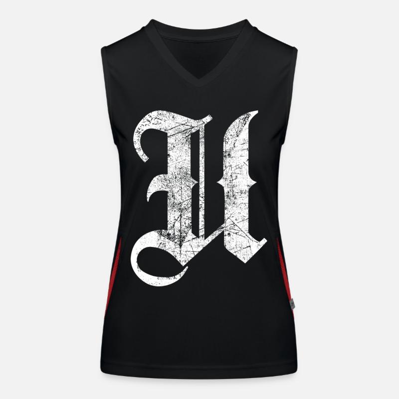 Tshirt alphabet initiale U Débardeur respirant contrasté Femme