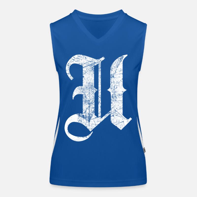 Tshirt alphabet initial U Women's Functional Contrast Tank Top