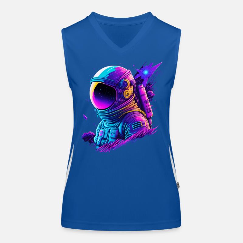 Synthwave Astronaute Space Explorer Débardeur respirant contrasté Femme