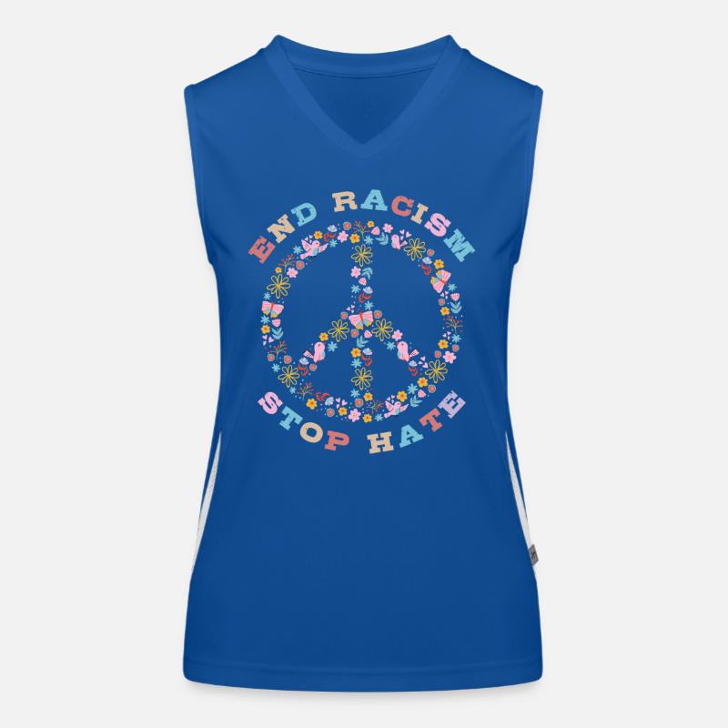 Kein Rassismus, Kein Hass Funktionelles Kontrast-Tank Top für Frauen