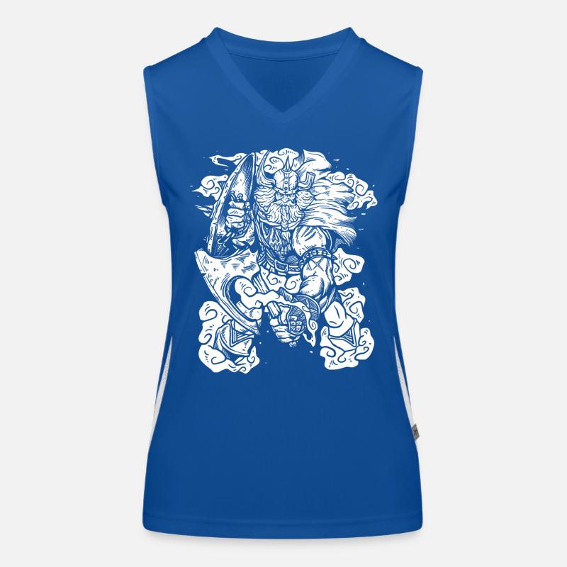 Nordischer Wikinger Krieger - Axt & Bart Funktionelles Kontrast-Tank Top für Frauen