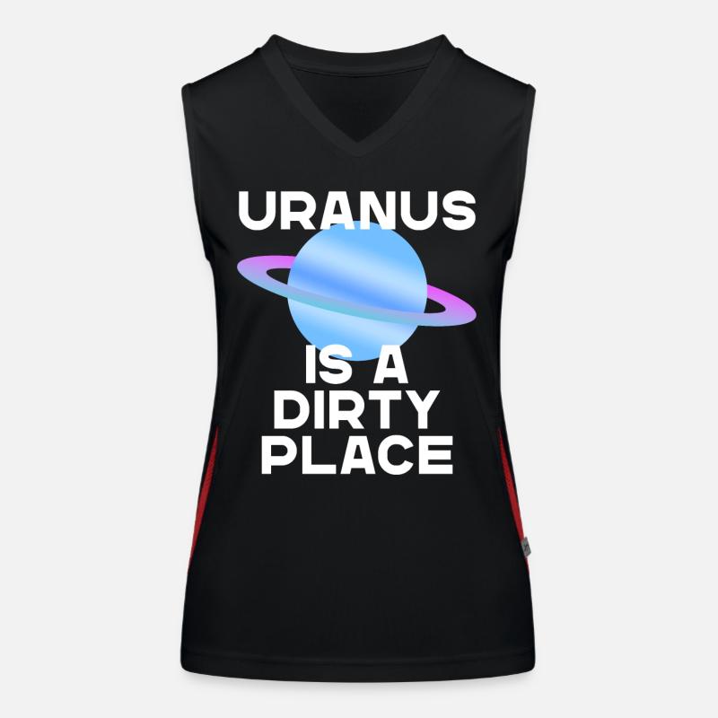 Uranus Humorous Space Design Saying Women's Functional Contrast Tank Top