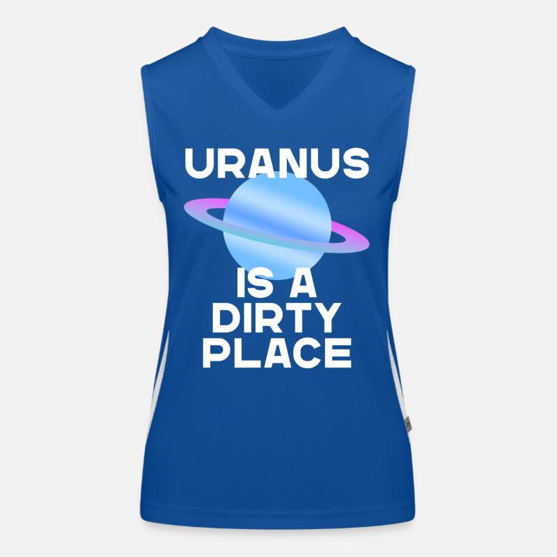 Uranus Humorous Space Design Saying Women's Functional Contrast Tank Top