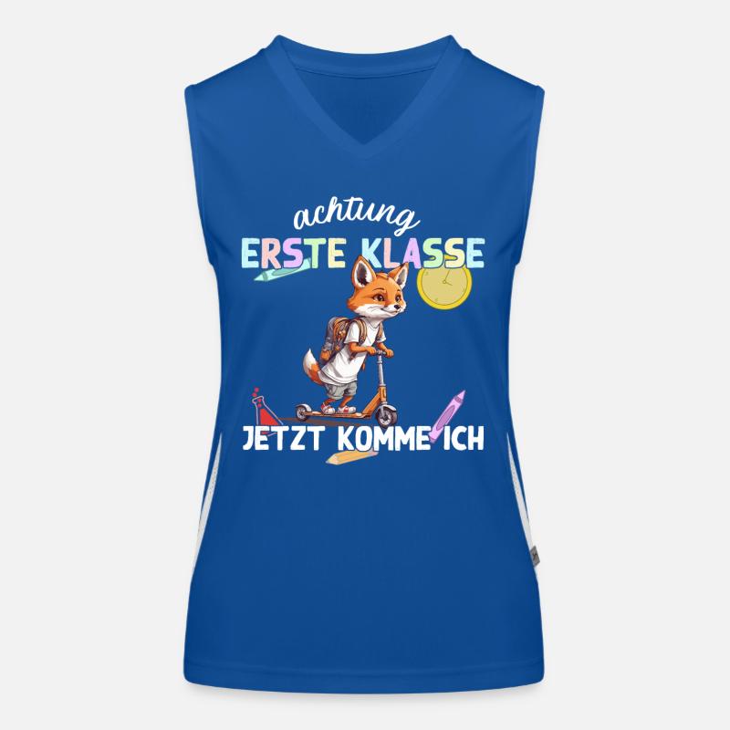 Fuchs Erstklässler Einschulung Schulstart Design Funktionelles Kontrast-Tank Top für Frauen