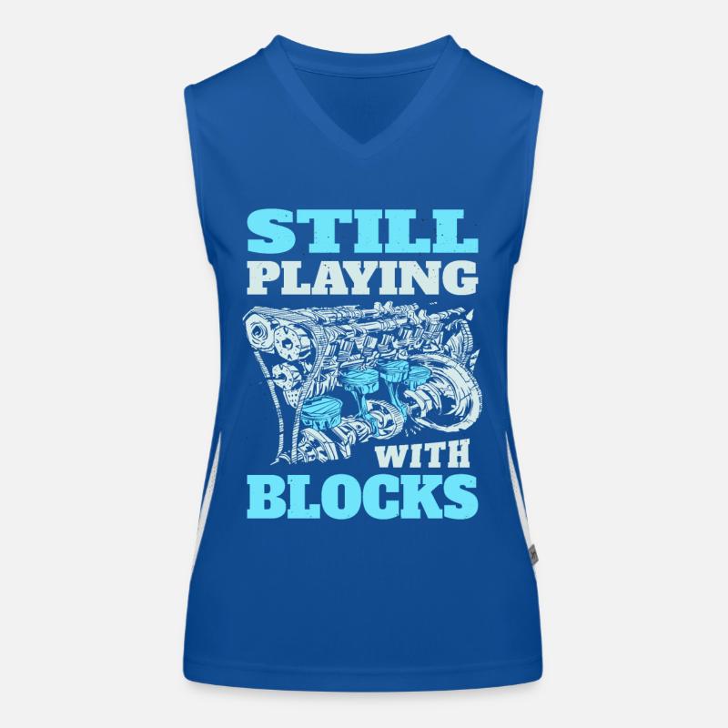 Still playing with blocks, Mechanics Engine Block Women's Functional Contrast Tank Top