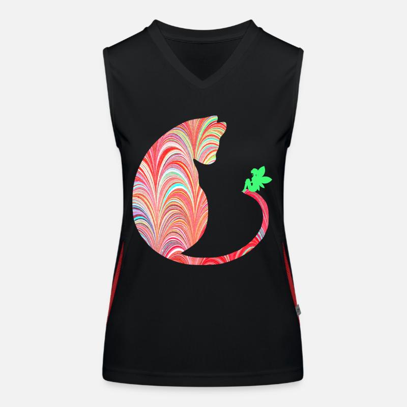 katze mit fee e 106 Funktionelles Kontrast-Tank Top für Frauen