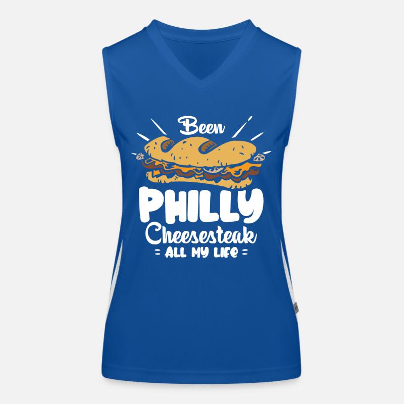 Philly Cheesesteak Sandwich Funktionelles Kontrast-Tank Top für Frauen