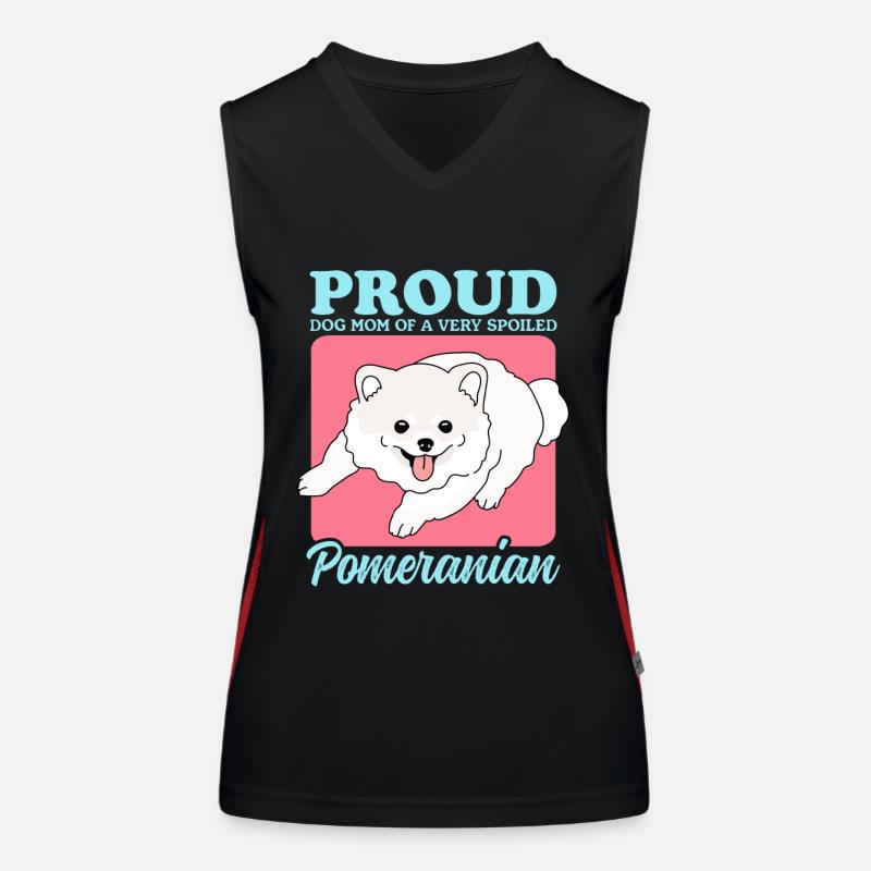 Pomeranian Mom Zwergspitz Hundebesitzer Geschenk Funktionelles Kontrast-Tank Top für Frauen